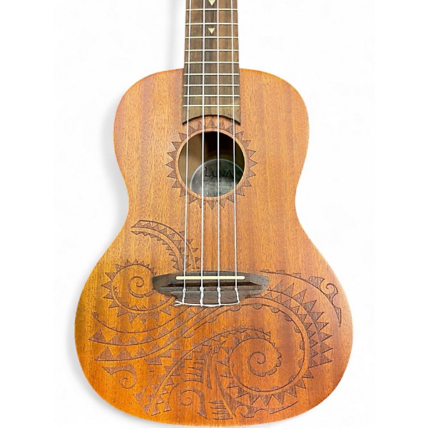 Used Luna Concert Tattoo Mahogany Natural Ukulele