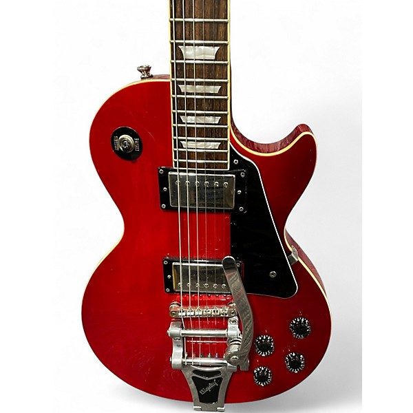 Used Epiphone Les Paul Standard Plain Top with Bigsby Flat Red Solid Body Electric Guitar