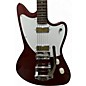 Used Harmony silhouette Burgundy Solid Body Electric Guitar