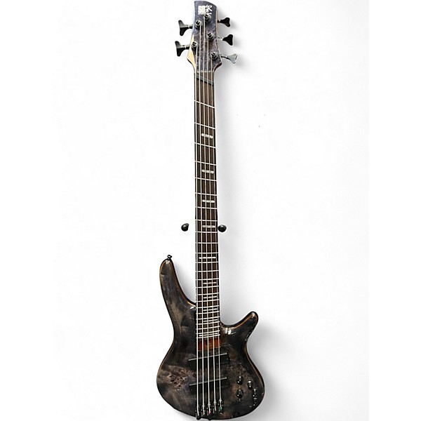 Used Ibanez SRMS805 BURL MAPLE GREY FADE Electric Bass Guitar