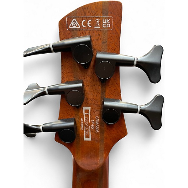 Used Ibanez SRMS805 BURL MAPLE GREY FADE Electric Bass Guitar