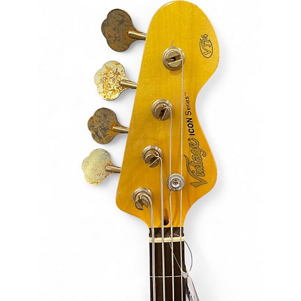 Used Vintage V74 Icon Sunset Burst Electric Bass Guitar