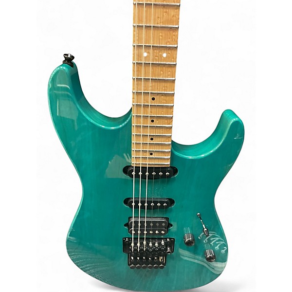 Used Davanzo DA.067 TRANS TURQUOISE Solid Body Electric Guitar
