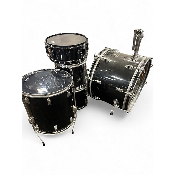 Used Pearl 5 Piece 80's 5 piece bLACK Drum Kit