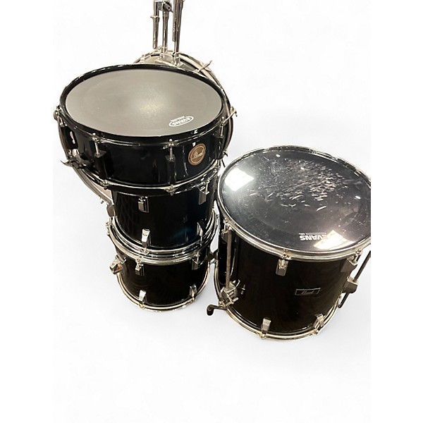Used Pearl 5 Piece 80's 5 piece bLACK Drum Kit