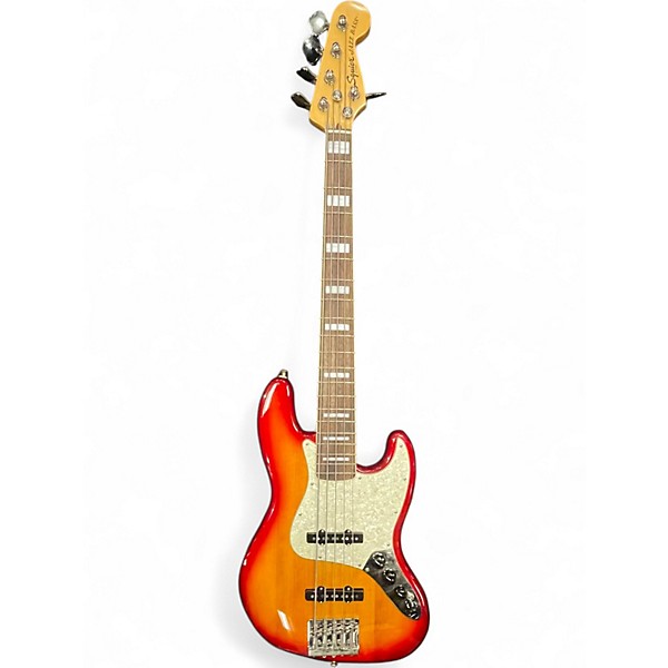 Used Squier Classic Vibes 1970s Jazz Bass V Cherry Sunburst Electric Bass Guitar