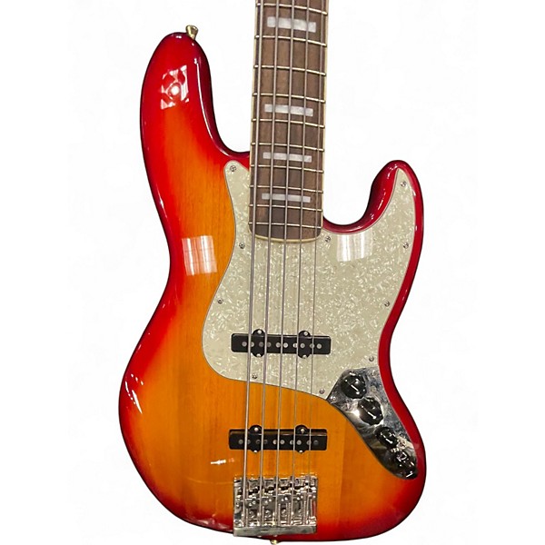 Used Squier Classic Vibes 1970s Jazz Bass V Cherry Sunburst Electric Bass Guitar