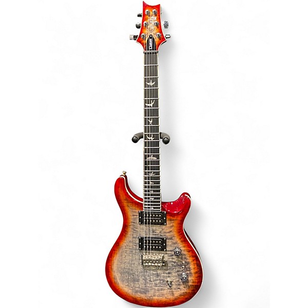 Used 2025 PRS SE Custom 24 08 GREY TO CHERRY FADE Solid Body Electric Guitar