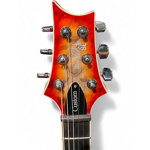 Used 2025 PRS SE Custom 24 08 GREY TO CHERRY FADE Solid Body Electric Guitar