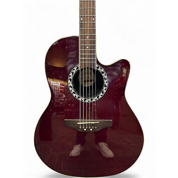 Used Applause AB24 Ruby Red Acoustic Electric Guitar