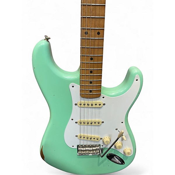 Used Fender Road Worn 1950S Stratocaster Seafoam Green Solid Body Electric Guitar