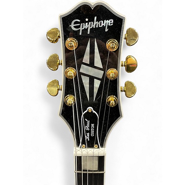 Used Epiphone Les Paul Custom Ivory Solid Body Electric Guitar