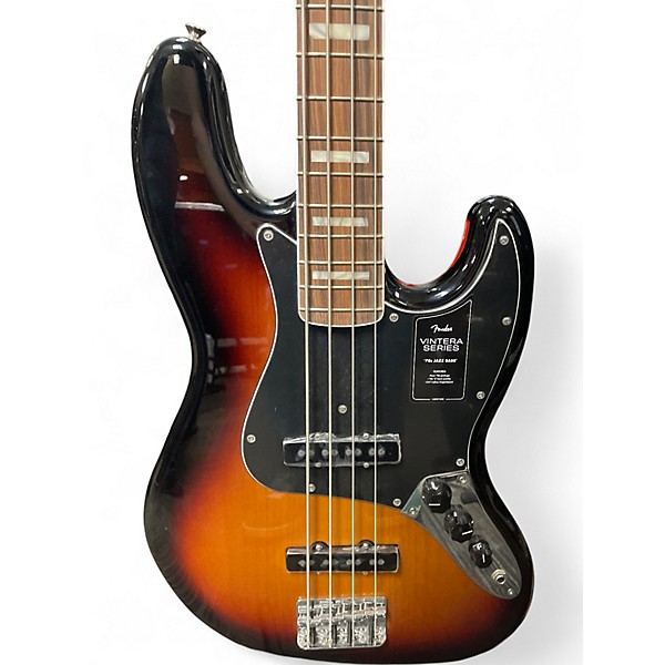 Used Fender Vintera 70s Jazz Bass 3 Tone Sunburst Electric Bass Guitar