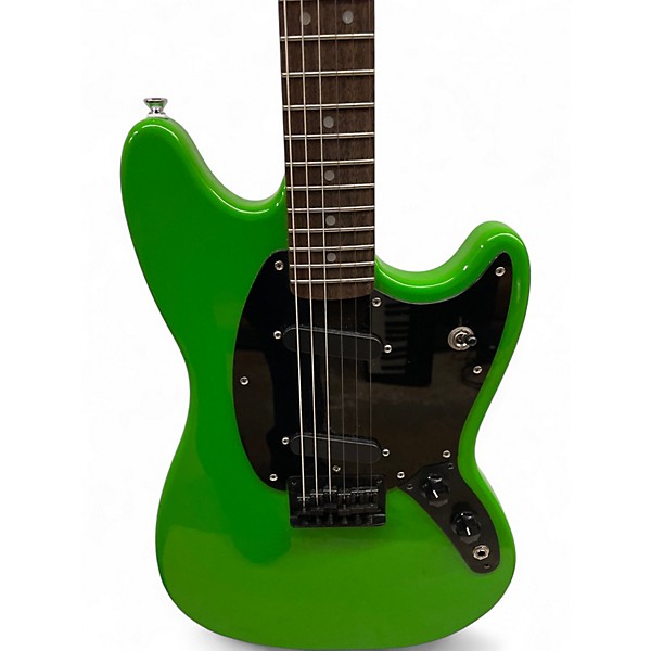Used Squier SONIC MUSTANG LIME GREEN Solid Body Electric Guitar