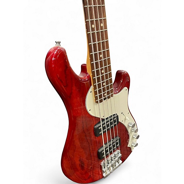 Used Fender American Deluxe Dimension Bass V Cayenne Burst Electric Bass Guitar