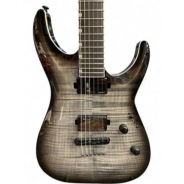 Used ESP LTD MH1000 Deluxe Trans Charcoal Solid Body Electric Guitar