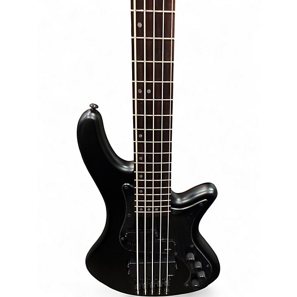 Used Schecter Guitar Research Stilleto Stealth Black Electric Bass Guitar