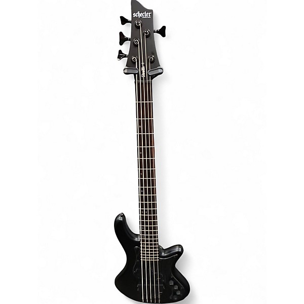 Used Schecter Guitar Research Stilleto Stealth Black Electric Bass Guitar
