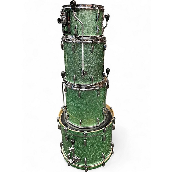 Used Pearl 4 Piece Masters Maple Complete Absinthe Sparkle Drum Kit
