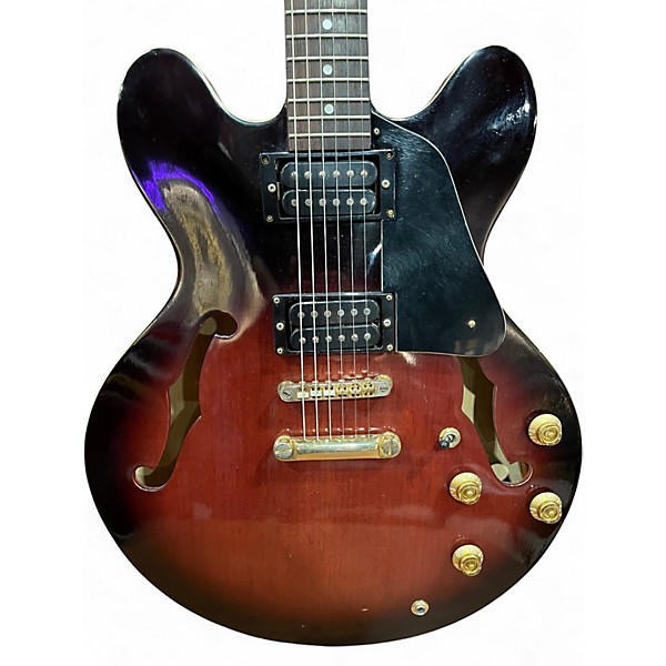 Used Hondo H935 2 Tone Sunburst Hollow Body Electric Guitar