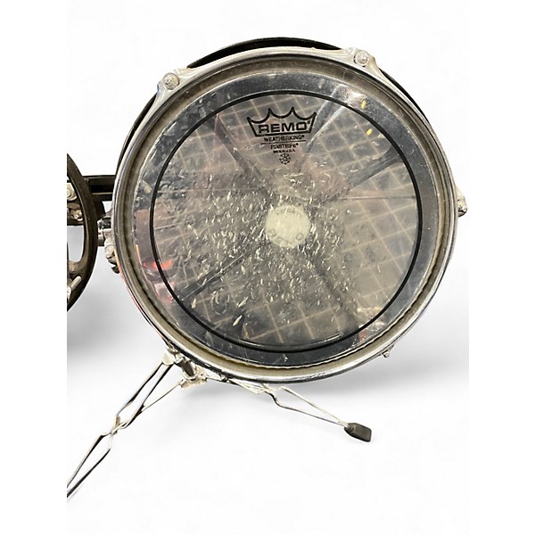 Used Remo 3 Piece Rototom Black and Silver Roto Toms