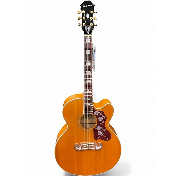 Used Epiphone J200 EC STUDIO Vintage Natural Acoustic Electric Guitar