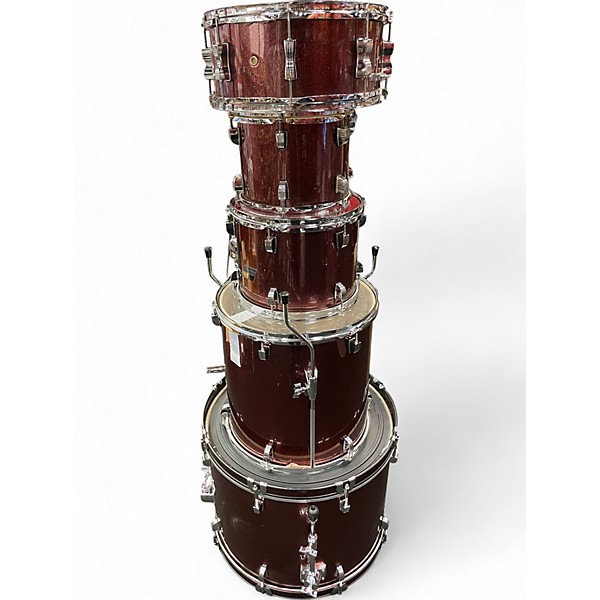 Used Ludwig 5 Piece BACKBEAT Wine Red Sparkle Drum Kit