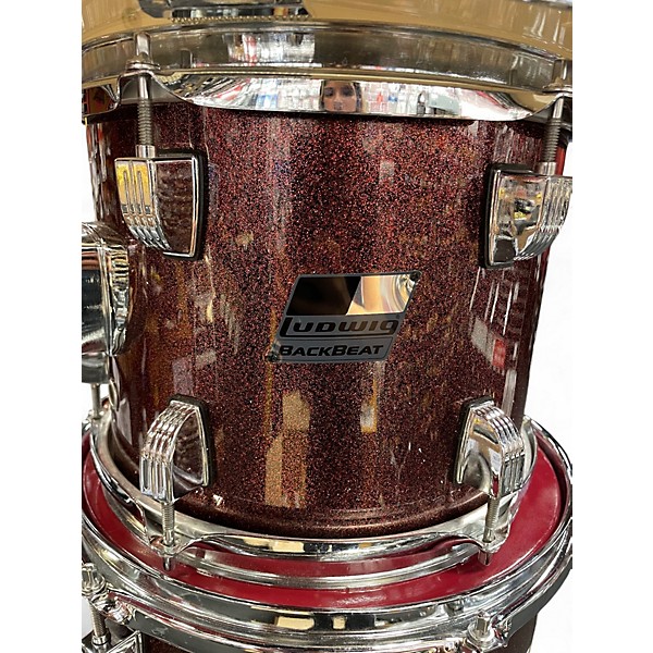 Used Ludwig 5 Piece BACKBEAT Wine Red Sparkle Drum Kit
