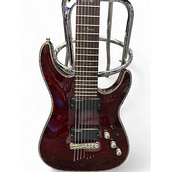 Used Schecter Guitar Research Hellraiser C7 7 String Black Cherry Solid Body Electric Guitar