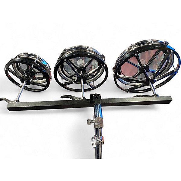 Used Remo Multiple Rototom Metallic Silver Roto Toms