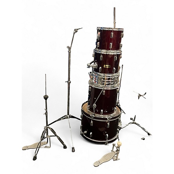 Used Sunlite 5 Piece 5pc drumkit  Red Drum Kit