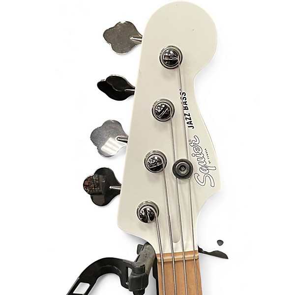 Used Squier Contemporary Active Jazz Bass White Electric Bass Guitar