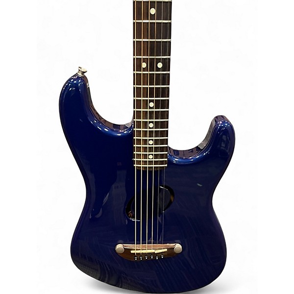 Used Fender ACOUSTASONIC STRATOCASTER Blue Acoustic Electric Guitar