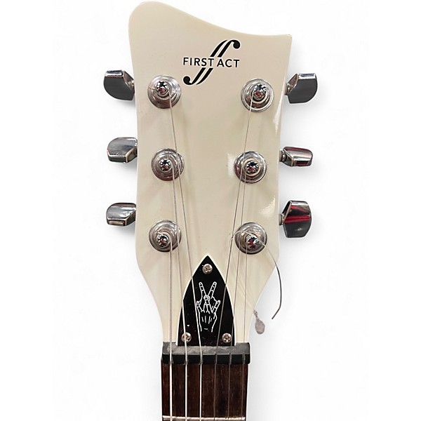 Used First Act VOLKSWAGON GARAGE MASTER WHITE WITH BLACK PICKGAURD Solid Body Electric Guitar