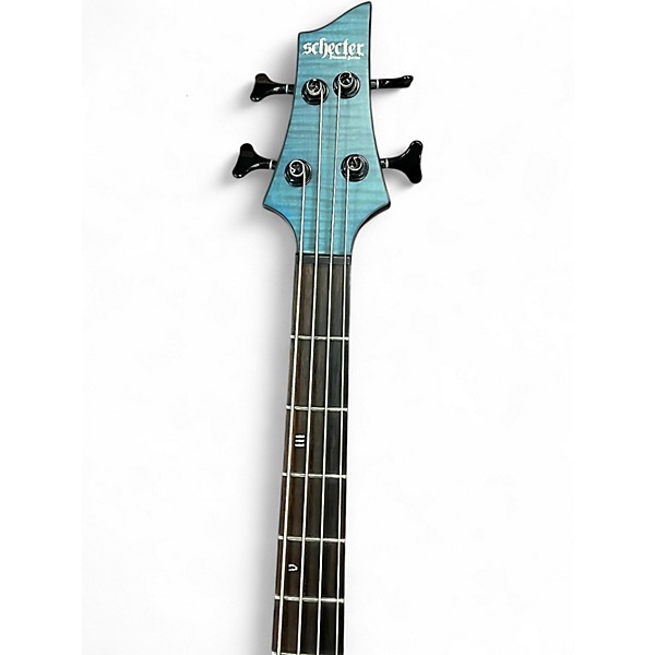 Used Schecter Guitar Research Diamond Series C4 GT  Trans Blue Electric Bass Guitar