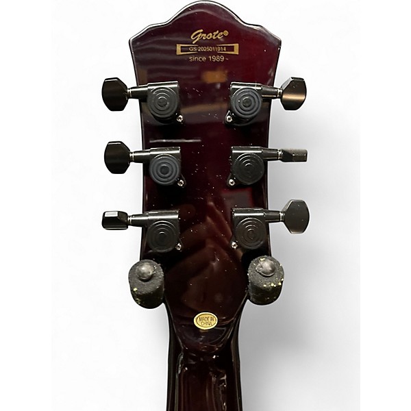 Used Grote 335 Style Vintage Sunburst Solid Body Electric Guitar