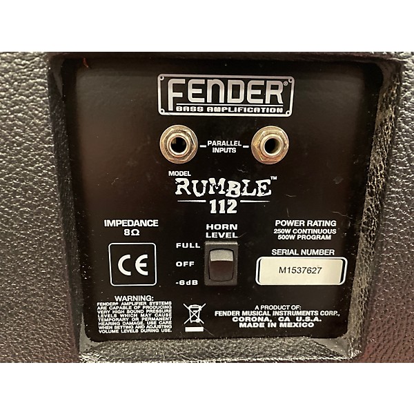 Used Fender Rumble 112 1x12 Bass Cabinet