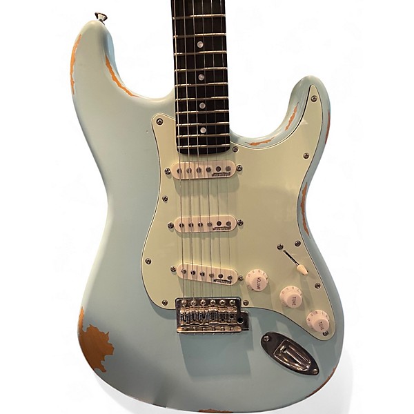 Used Vintage V6 Icon Series Laguna Blue Solid Body Electric Guitar