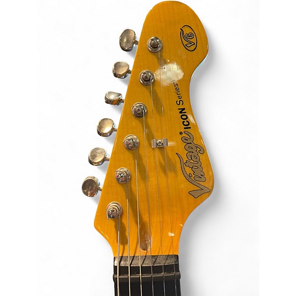 Used Vintage V6 Icon Series Laguna Blue Solid Body Electric Guitar