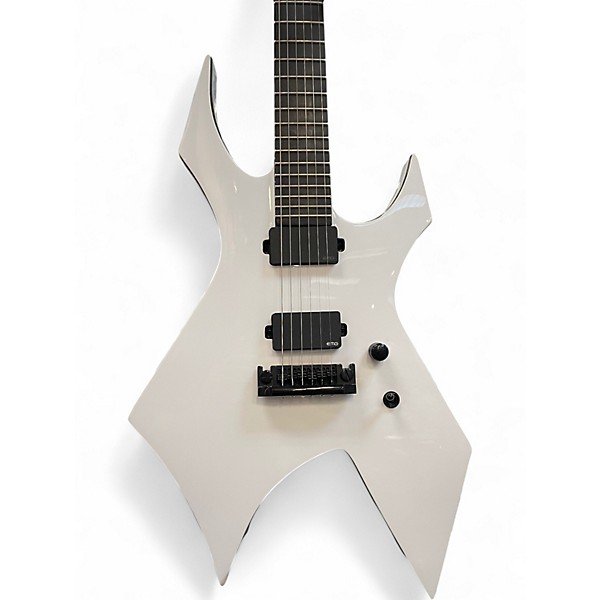 Used B.C. Rich Prophecy Warlock Quad Bridge Matte White Solid Body Electric Guitar