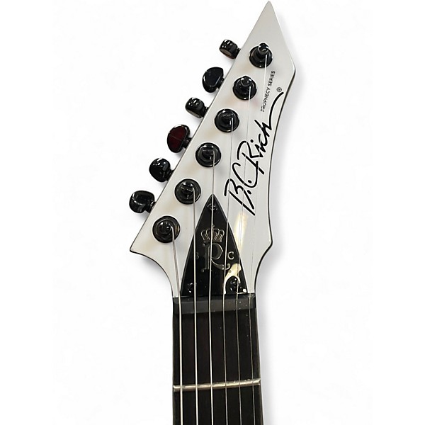 Used B.C. Rich Prophecy Warlock Quad Bridge Matte White Solid Body Electric Guitar