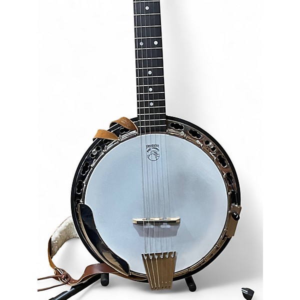 Used Deering DELUXE 6 STRING WHITE AND BROWN Banjo