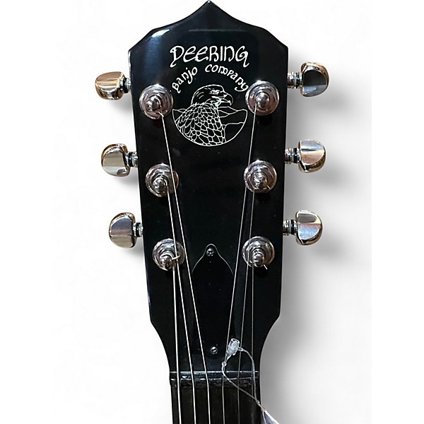 Used Deering DELUXE 6 STRING WHITE AND BROWN Banjo