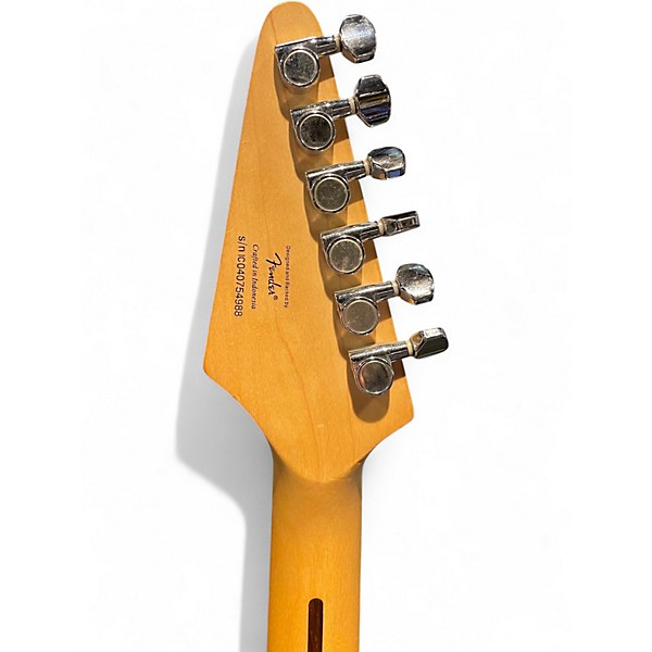 Used 2004 Starcaster by Fender Stratocaster Black Solid Body Electric Guitar