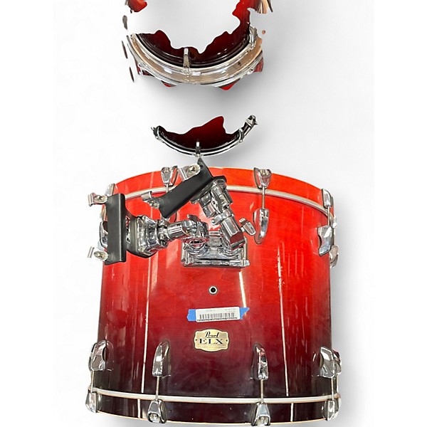 Used Pearl 4 Piece Export ELX Red Drum Kit