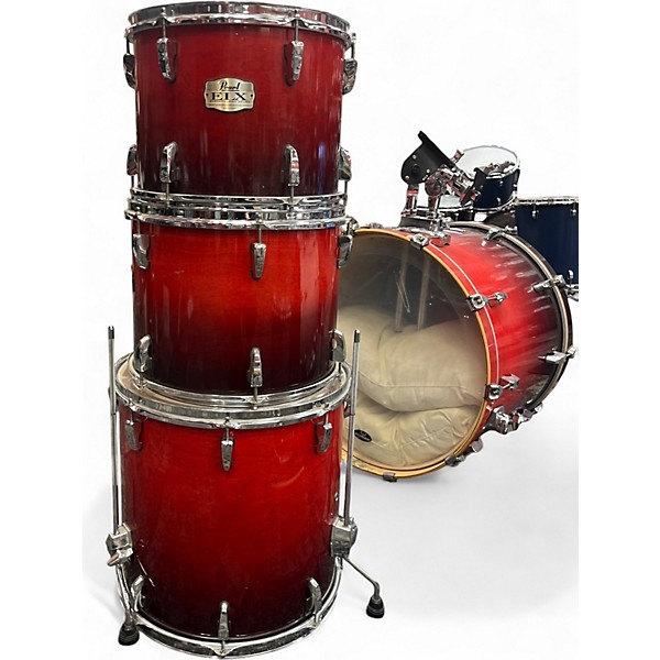 Used Pearl 4 Piece Export ELX Red Drum Kit
