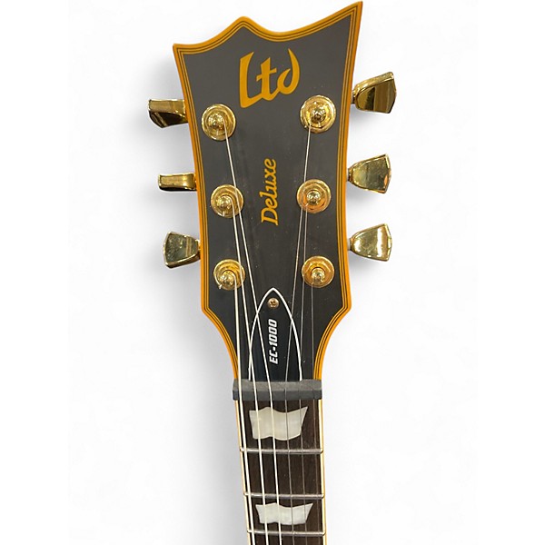 Used ESP LTD EC1000 BLACK AND ORANGE Solid Body Electric Guitar