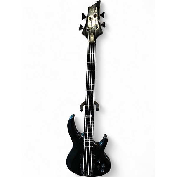 Used ESP LTD B104 Fretless Black Electric Bass Guitar