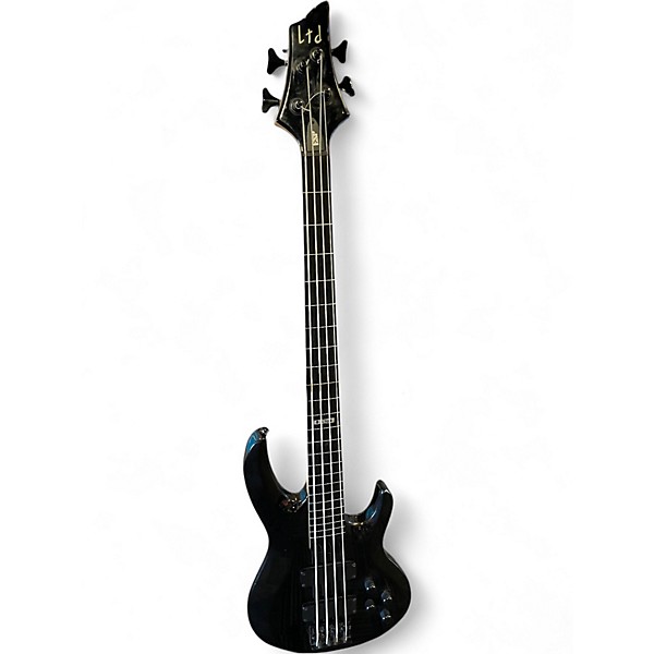 Used ESP LTD B104 Fretless Black Electric Bass Guitar