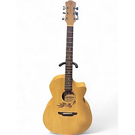 Used Luna bamboo Natural Acoustic Electric Guitar